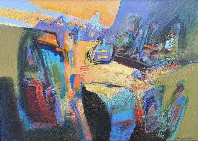 Hovedbilde Vandre i fjell - akryl på lerret