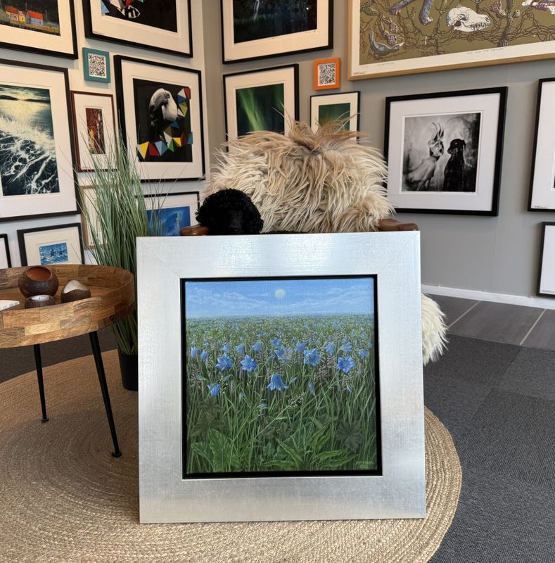 Helt stille, olje på lerret